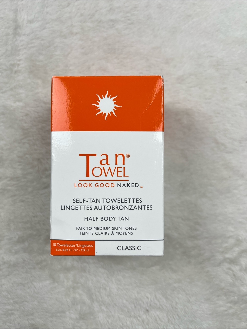 TanTowel Classic Half Body Self Tan Towelettes Fair Medium 8 Count